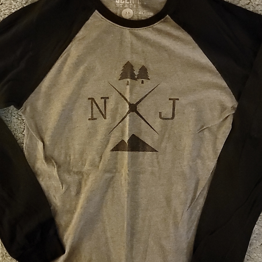 Scenic New Jersey‎ Raglan long sleeve t-shirt
